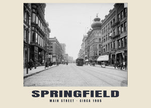 Main Street, Springfield, Massachusetts — circa 1905 · Historic photograph print