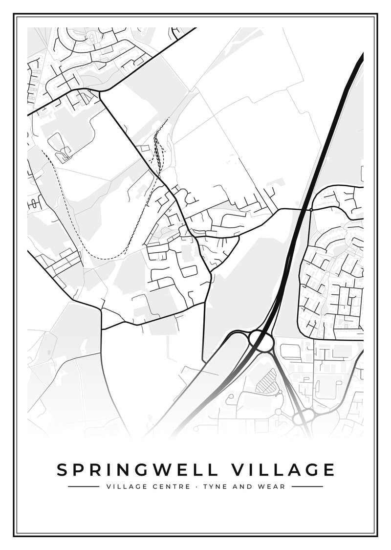 Springwell Village Village Centre Street Map Poster