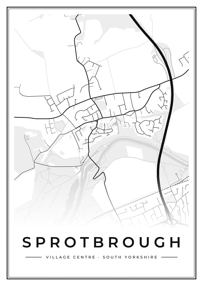 Sprotbrough Village Centre Street Map Poster