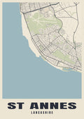 Street map poster of St Annes, Lancashire