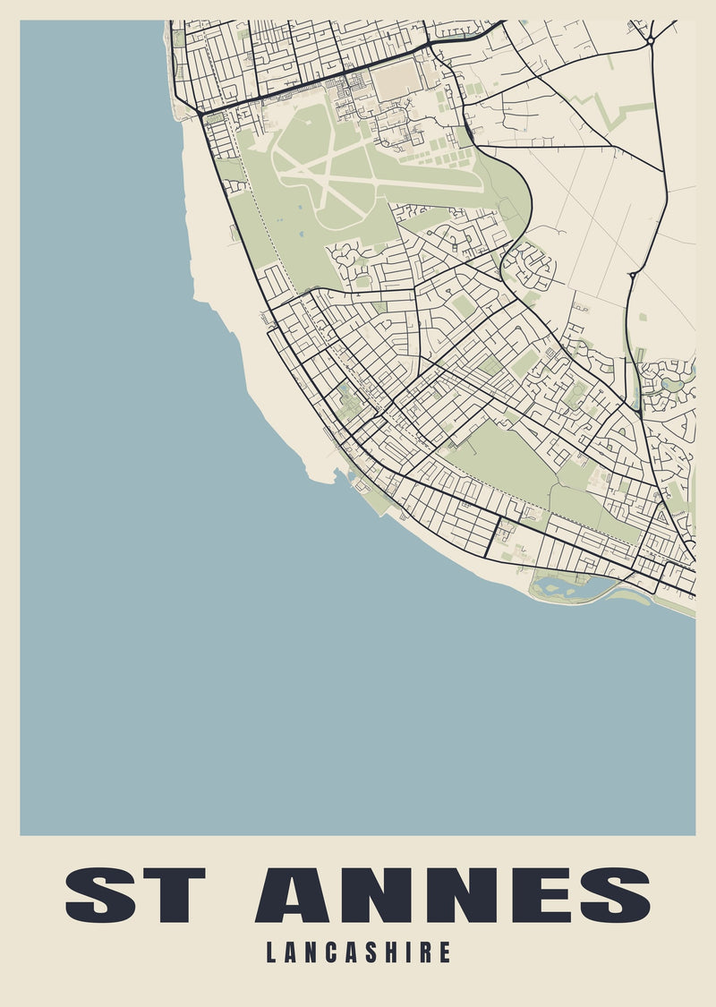 St Annes Street Map Poster