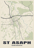 Street map poster of St Asaph, Denbighshire