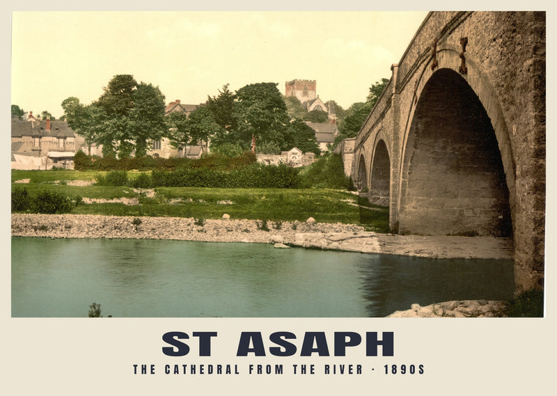 The Cathedral from the River, St Asaph, c. 1890–1900 Heritage Print