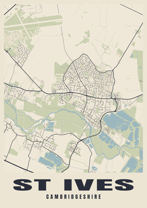 St Ives Street Map Poster