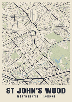 St John's Wood Heritage Street Map Poster
