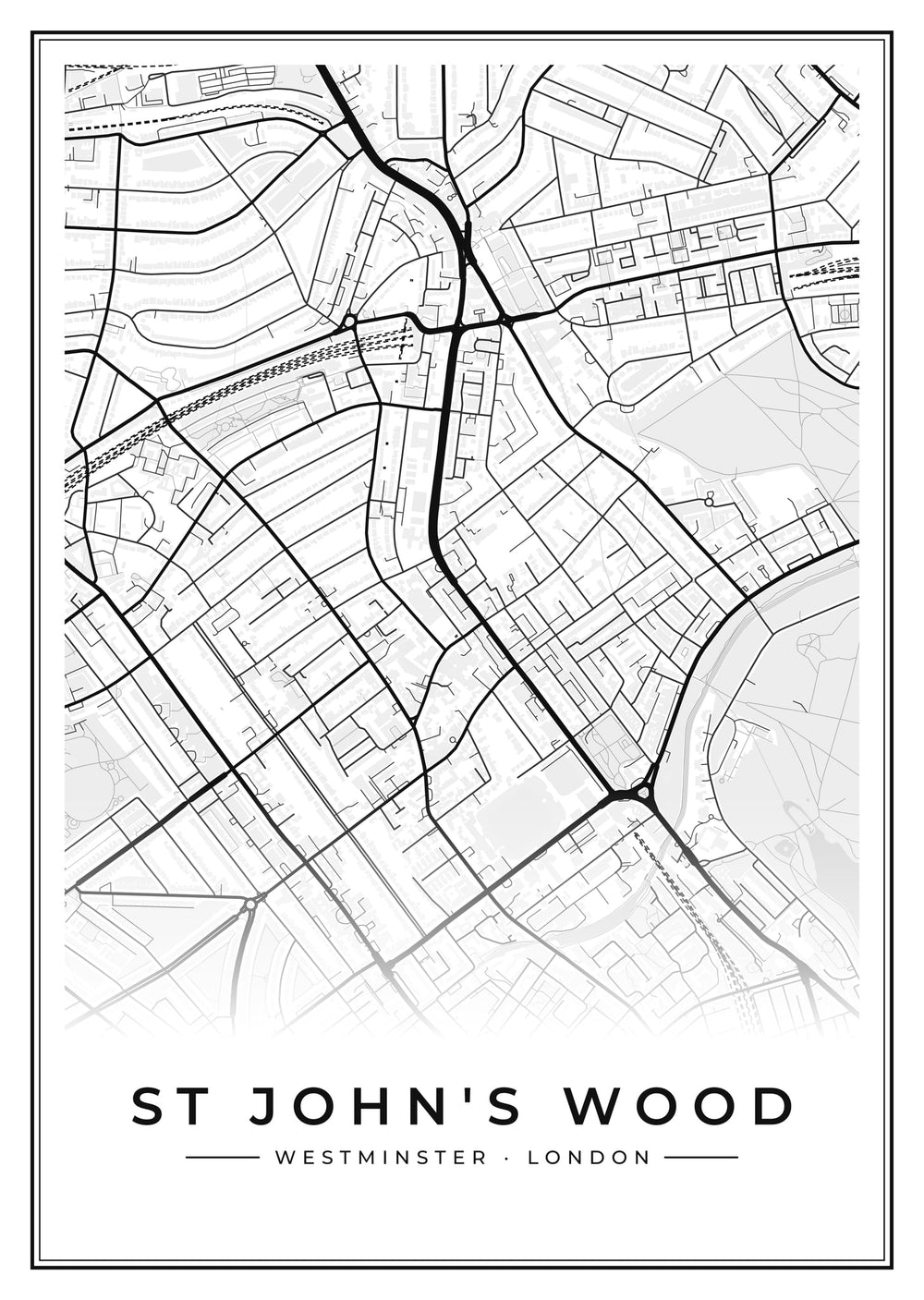 St John's Wood Street Map Poster