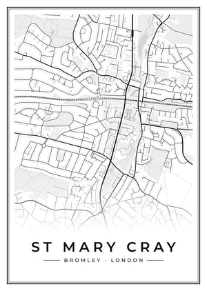 St Mary Cray Street Map Poster