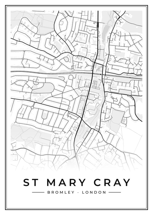 St Mary Cray Street Map Poster