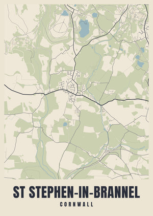 St Stephen-in-Brannel Street Map Poster