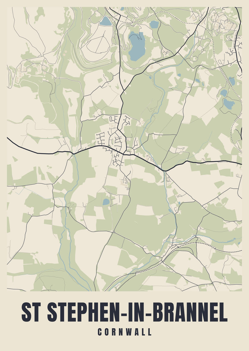 St Stephen-in-Brannel Street Map Poster
