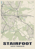 Street map poster of Stairfoot, South Yorkshire