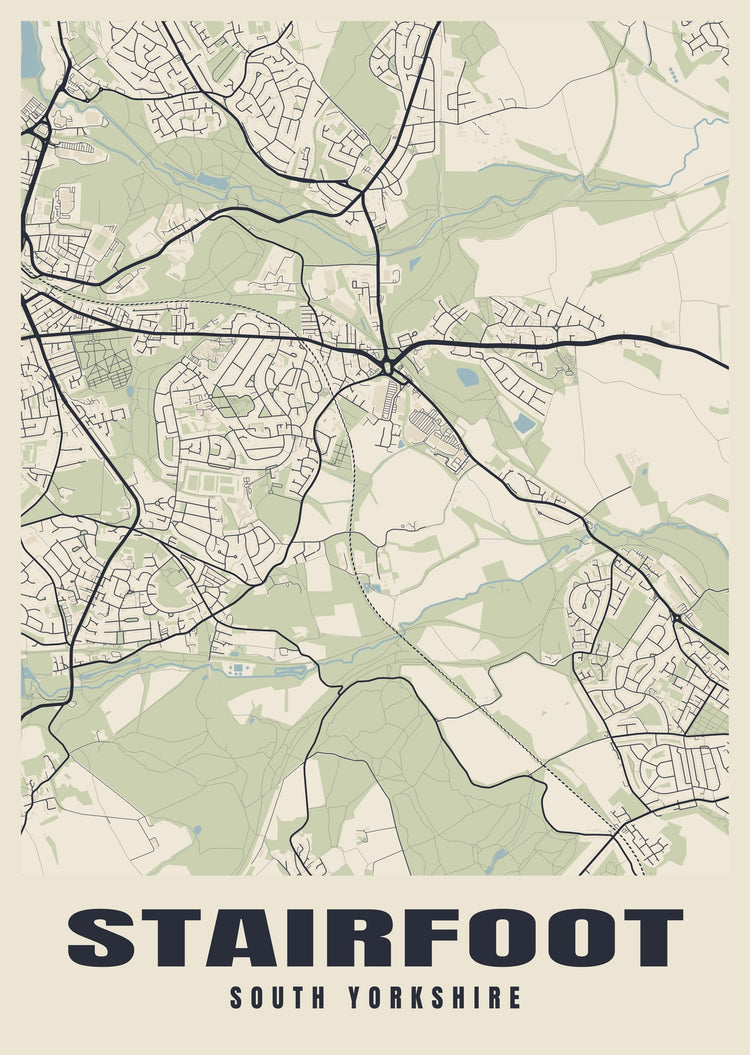 Stairfoot Street Map Poster