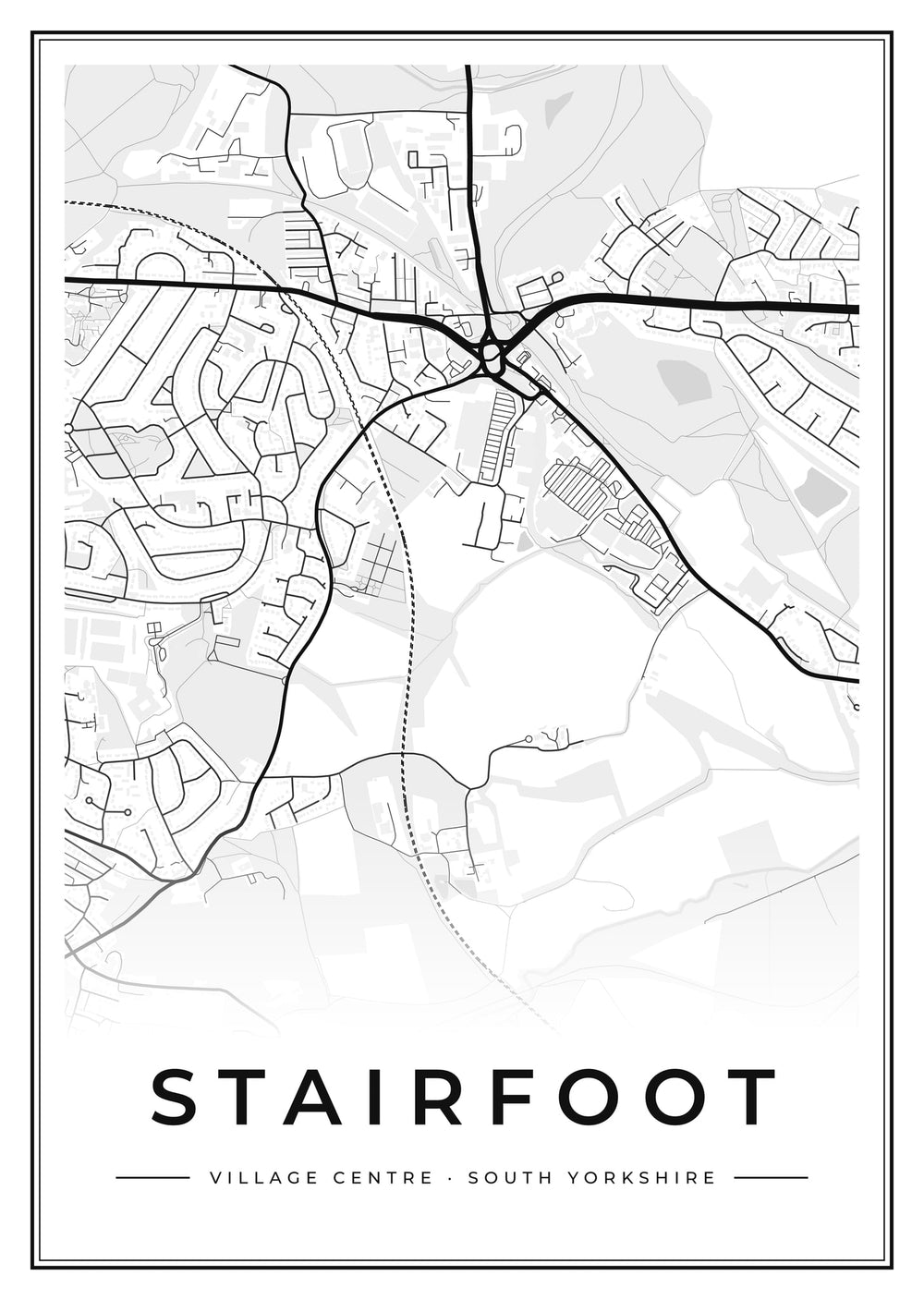 Stairfoot Village Centre Street Map Poster