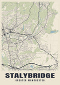Street map poster of Stalybridge, Greater Manchester