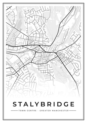 Stalybridge Town Centre Street Map Poster