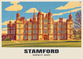 Burghley House, Stamford poster, Retro Railway style