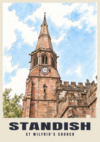 St Wilfrid’s Church, Standish poster, Ink & Wash style