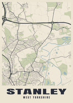 Street map poster of Stanley, West Yorkshire