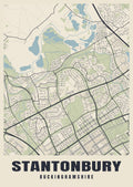 Street map poster of Stantonbury, Buckinghamshire