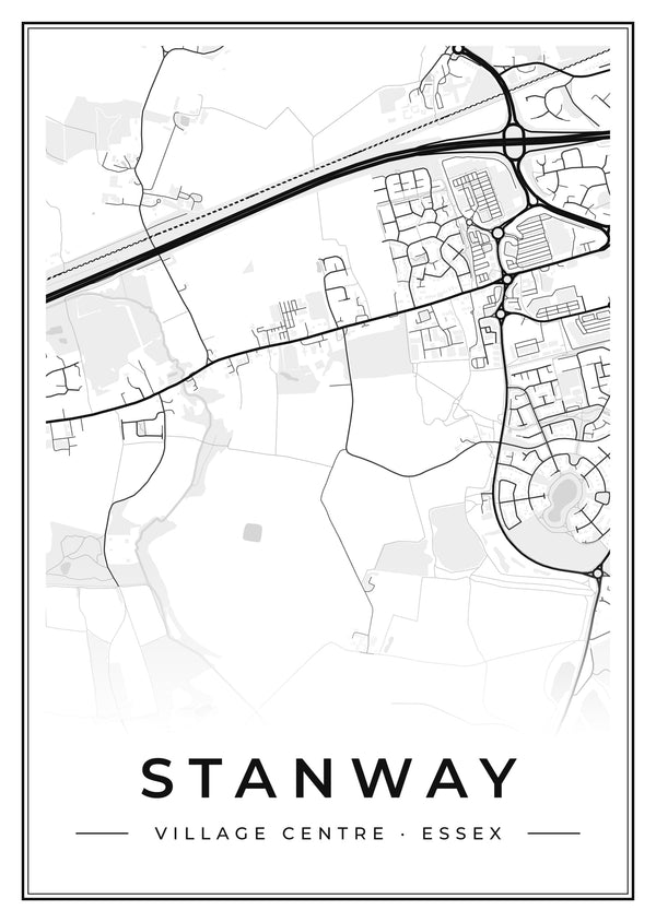 Stanway Village Centre Street Map Poster