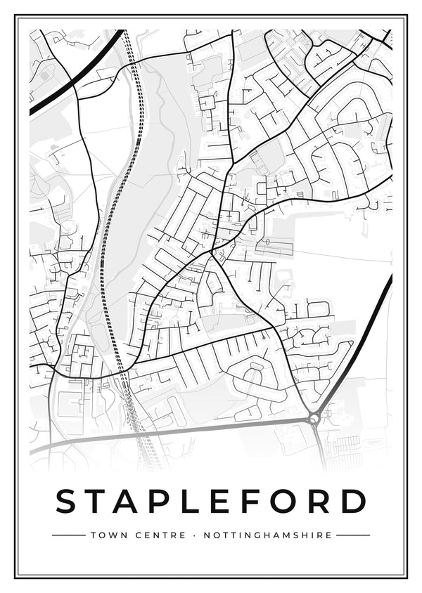 Stapleford Town Centre Street Map Poster
