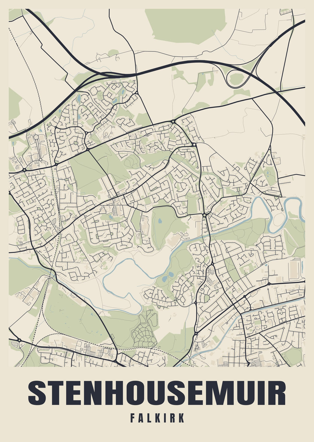 Street map poster of Stenhousemuir, Falkirk