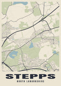 Street map poster of Stepps, North Lanarkshire