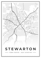 Street map poster of Stewarton town centre, East Ayrshire