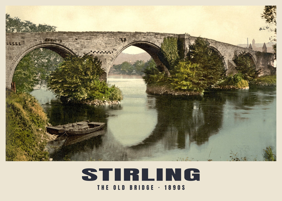 The Old Bridge, Stirling, 1890s heritage photograph