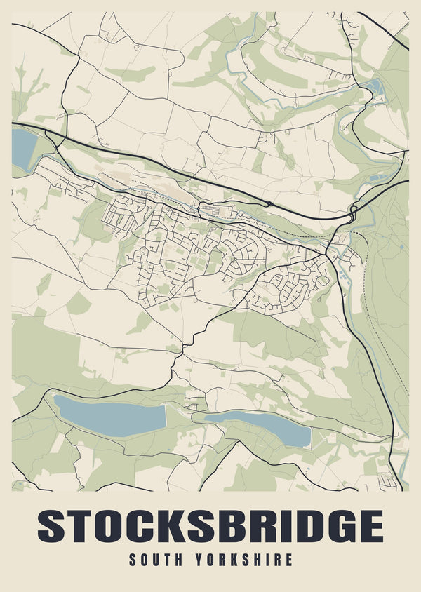 Stocksbridge Street Map Poster