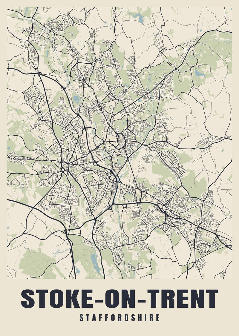 Stoke-on-Trent Street Map Poster