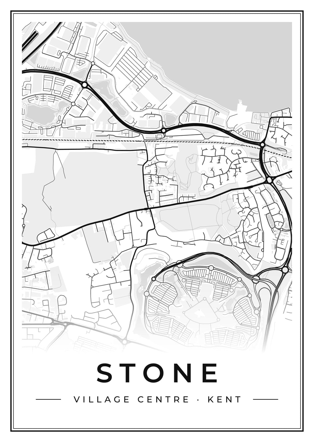Street map poster of Stone village centre, Kent