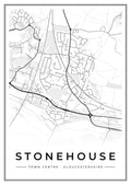 Street map poster of Stonehouse town centre, Gloucestershire