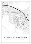 Street map poster of Stony Stratford town centre, Buckinghamshire