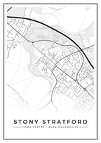 Street map poster of Stony Stratford town centre, Buckinghamshire