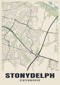 Street map poster of Stonydelph, Staffordshire