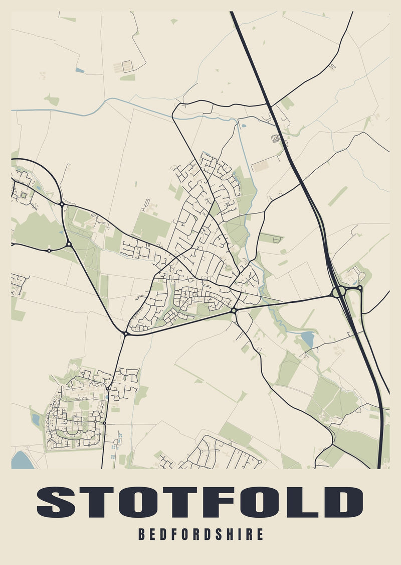 Stotfold Street Map Poster