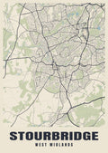 Street map poster of Stourbridge, West Midlands