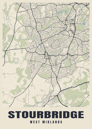 Stourbridge Street Map Poster