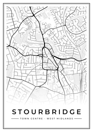 Stourbridge Town Centre Street Map Poster