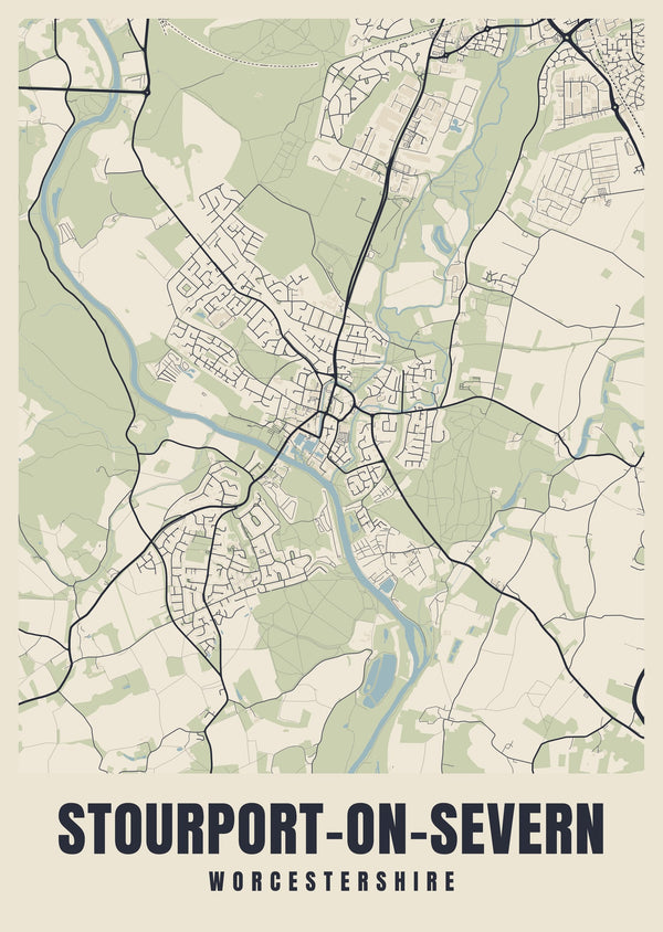 Stourport-on-Severn Street Map Poster