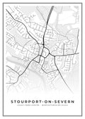 Street map poster of Stourport-on-Severn town centre, Worcestershire