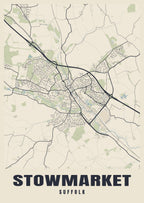 Street map poster of Stowmarket, Suffolk