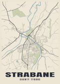 Street map poster of Strabane, County Tyrone