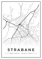 Street map poster of Strabane town centre, County Tyrone
