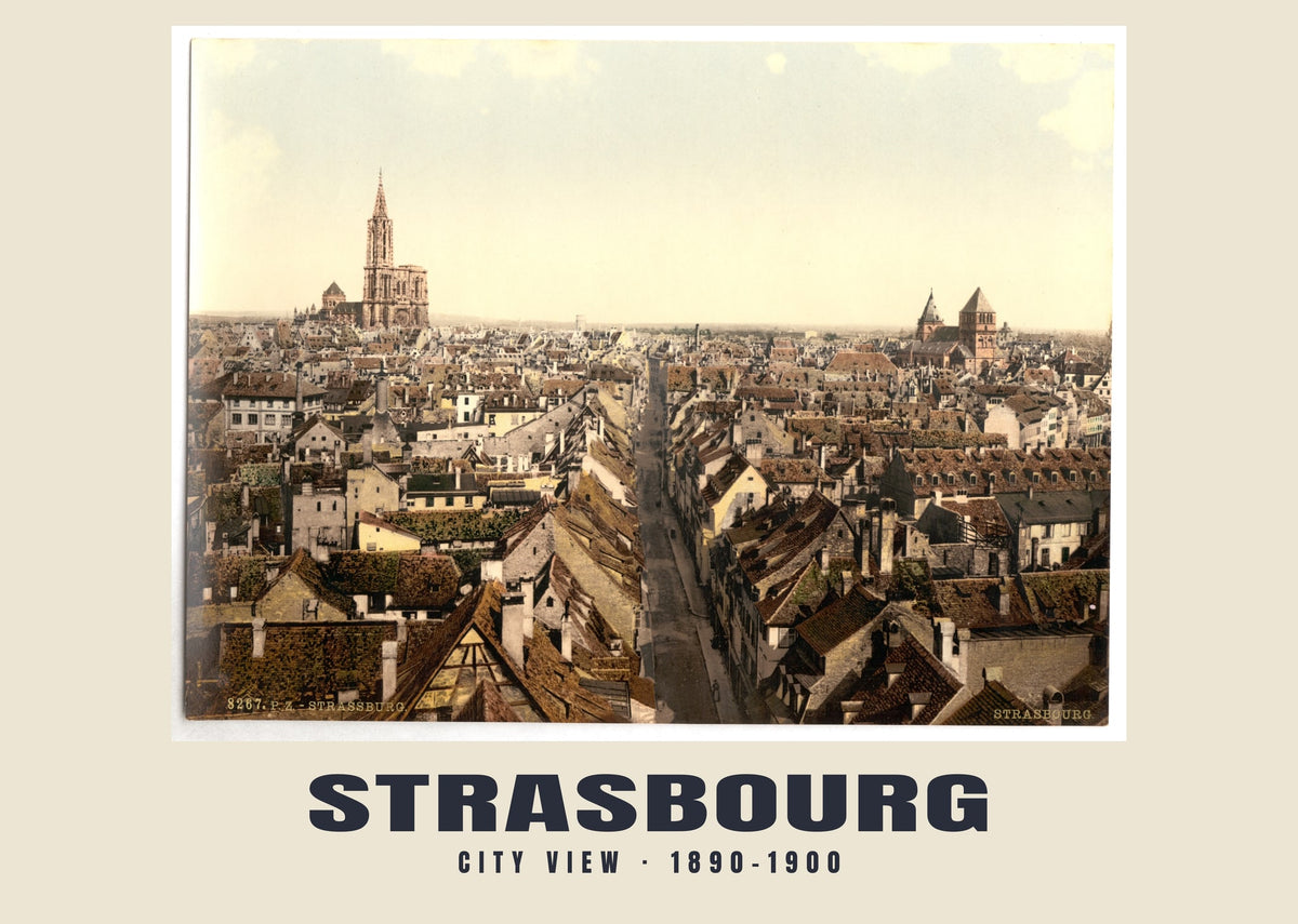City View, Strasbourg — 1890–1900 · Vintage photochrom print