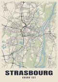 Street map poster of Strasbourg, Grand Est