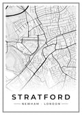 Street map poster of Stratford, Newham, London
