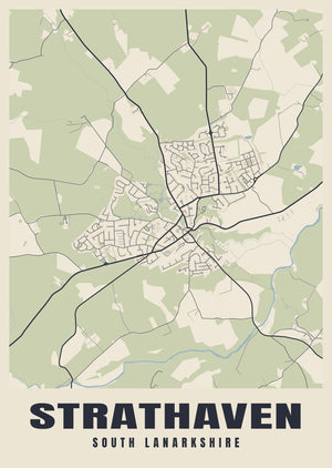 Strathaven Street Map Poster