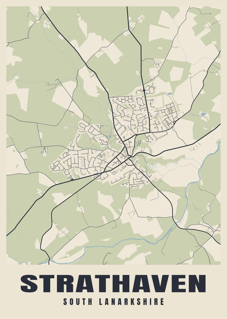 Strathaven Street Map Poster